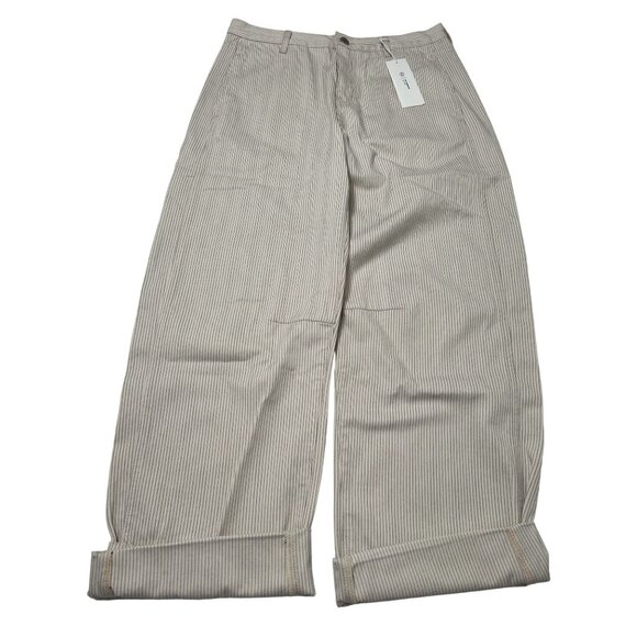 Adriano Goldschmied AG Mercer Cuffed High-Rise Barrel Pants in Blush Canvas - Picture 1 of 5
